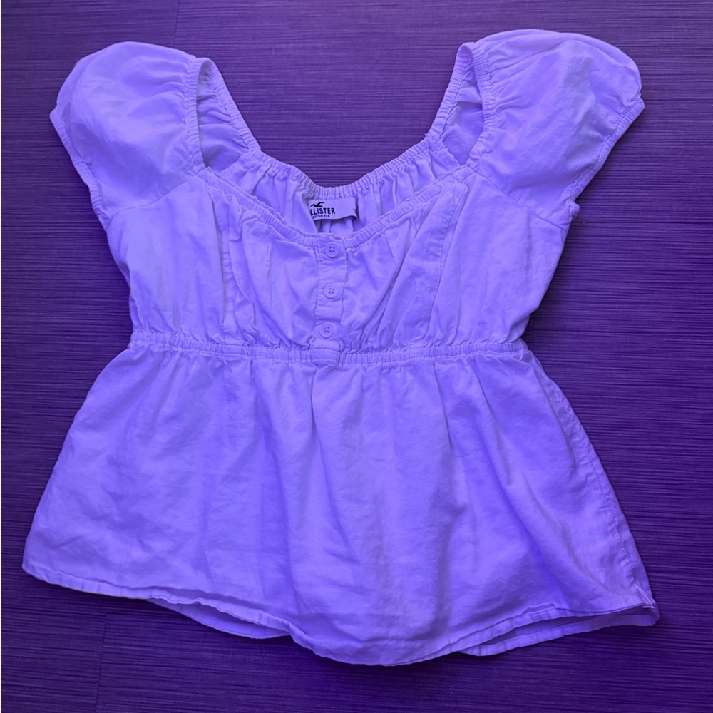 Women's White Puff Sleeve Top Babydoll